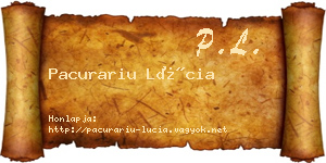 Pacurariu Lúcia névjegykártya